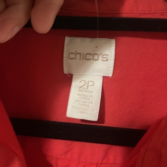 Chico’s Womens 3/4 Sleeves Length Button Down Blouse Sz 2P, Very Good Co… - Picture 6 of 8